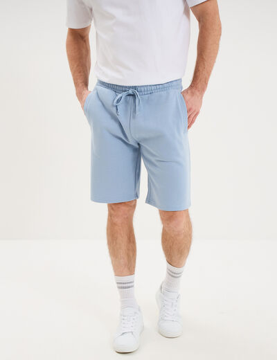Short jogging molleton droit bleu ciel homme