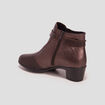 Bottines à talons bi-matière marron femme
