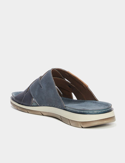 Mules brides croisées bleu homme