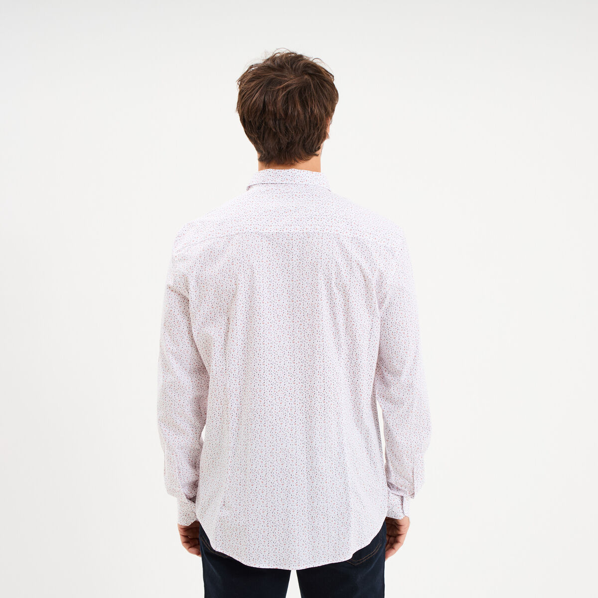 Chemise ajust&eacute;e manches longues blanc homme