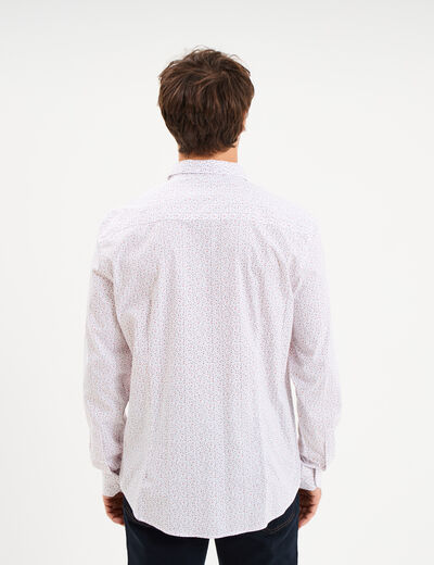 Chemise ajust&eacute;e manches longues blanc homme