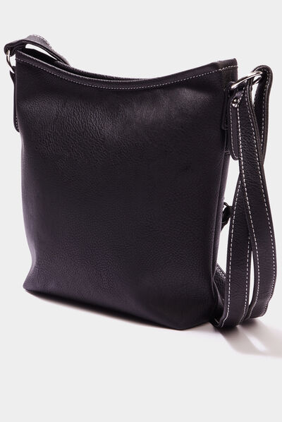 Sac cabas à bandoulière noir femme