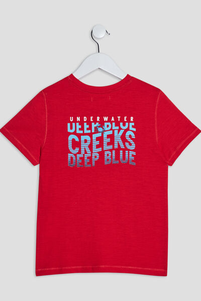 T-shirt manches courtes Creeks rouge garçon