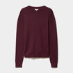 Pull en maille textur&eacute;e col rond prune homme