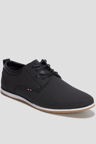 Derbies texturées à lacets noir homme
