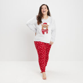 Ensemble pyjama 2 pièces gris femme grande taille