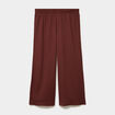 Pantalon effet gaufr&eacute; fluide bordeaux femme grande taille