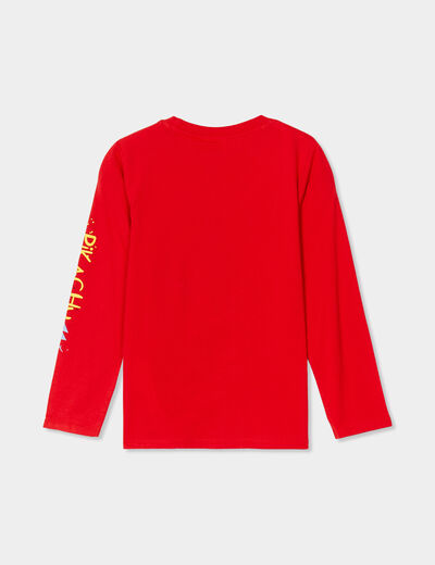 T-shirt manches longues Pokémon Pikachu rouge garçon