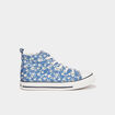 Tennis montantes en toile bout renforc&eacute; bleu fille