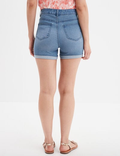 Short en jean slim denim double stone femme