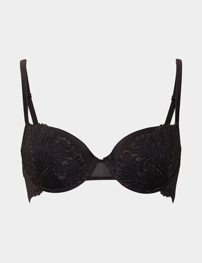 Soutien-gorge corbeille paddé dentelle noir femme
