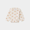 Sweat molletonn&eacute; manches longues ecru b&eacute;b&eacute; fille