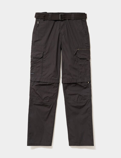 Pantalon cargo 2-en-1 modulable bermuda gris fonc&eacute; homme