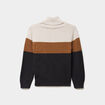 Pull col ch&acirc;le manches longues coton gris fonc&eacute; gar&ccedil;on