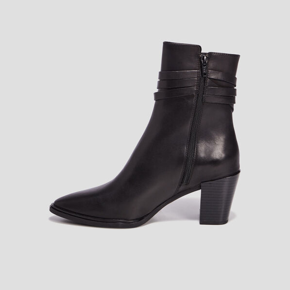 bottines a talons en cuir noir femme Bottines à talons en cuir noir femme