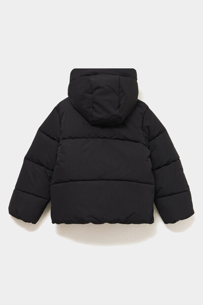 Doudoune chaude &agrave; capuche noir fille