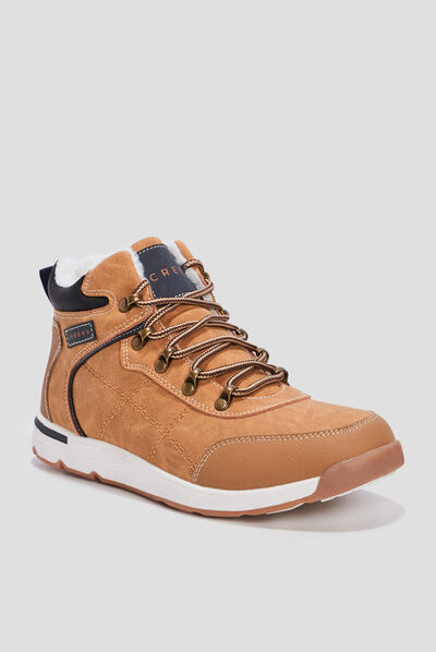 Baskets montantes zippées Creeks beige garçon