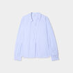 Blouse col polo en popeline blanc femme
