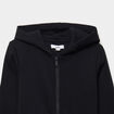 Sweat zipp&eacute; &agrave; capuche en molleton noir gar&ccedil;on