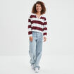T-shirt col en V manches longues Creeks bordeaux femme