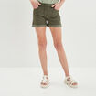 Short skinny 5 poches vert kaki femme