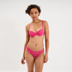 Tanga en dentelle doublure coton rose fushia femme
