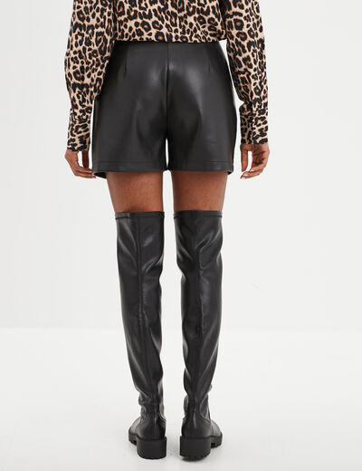 Short large simili cuir Liberto noir femme