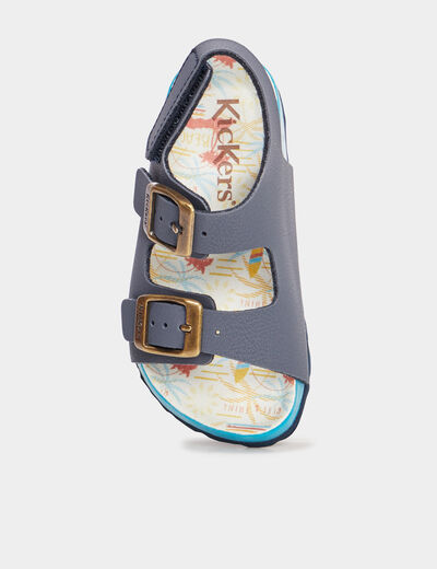 Sandales avec boucles Kickers bleu marine garçon