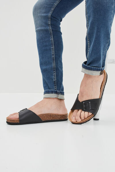 Mules avec boucles Goalitor noir homme