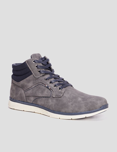 Boots à lacets gris homme