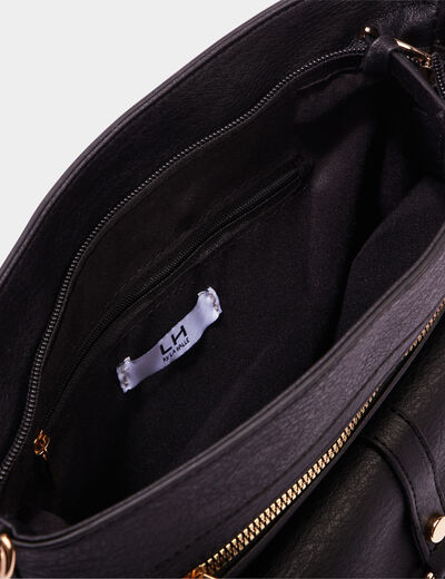Sac en bandoulière poche à rabat noir femme
