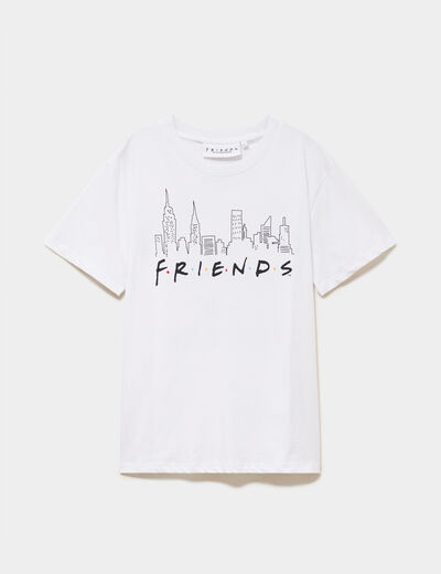 T-shirt manches courtes coton Friends blanc femme