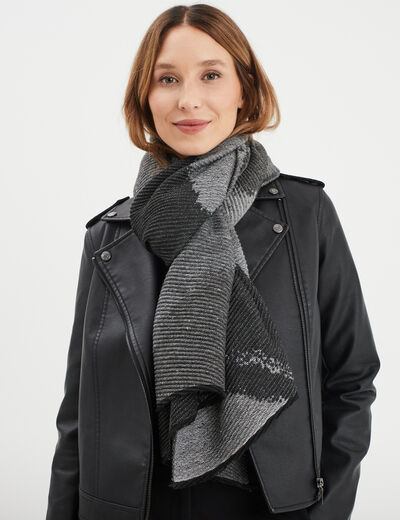 Écharpe fils métallisés noir femme