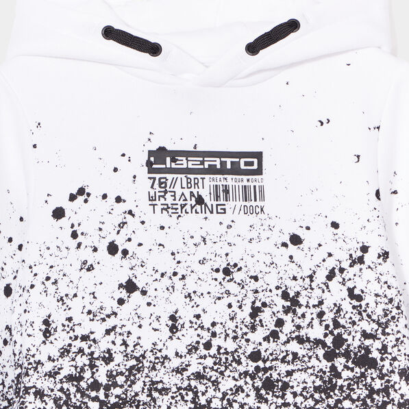 Sweat à capuche hoodie Liberto blanc garçon