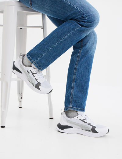 Baskets running &agrave; lacets Puma gris homme