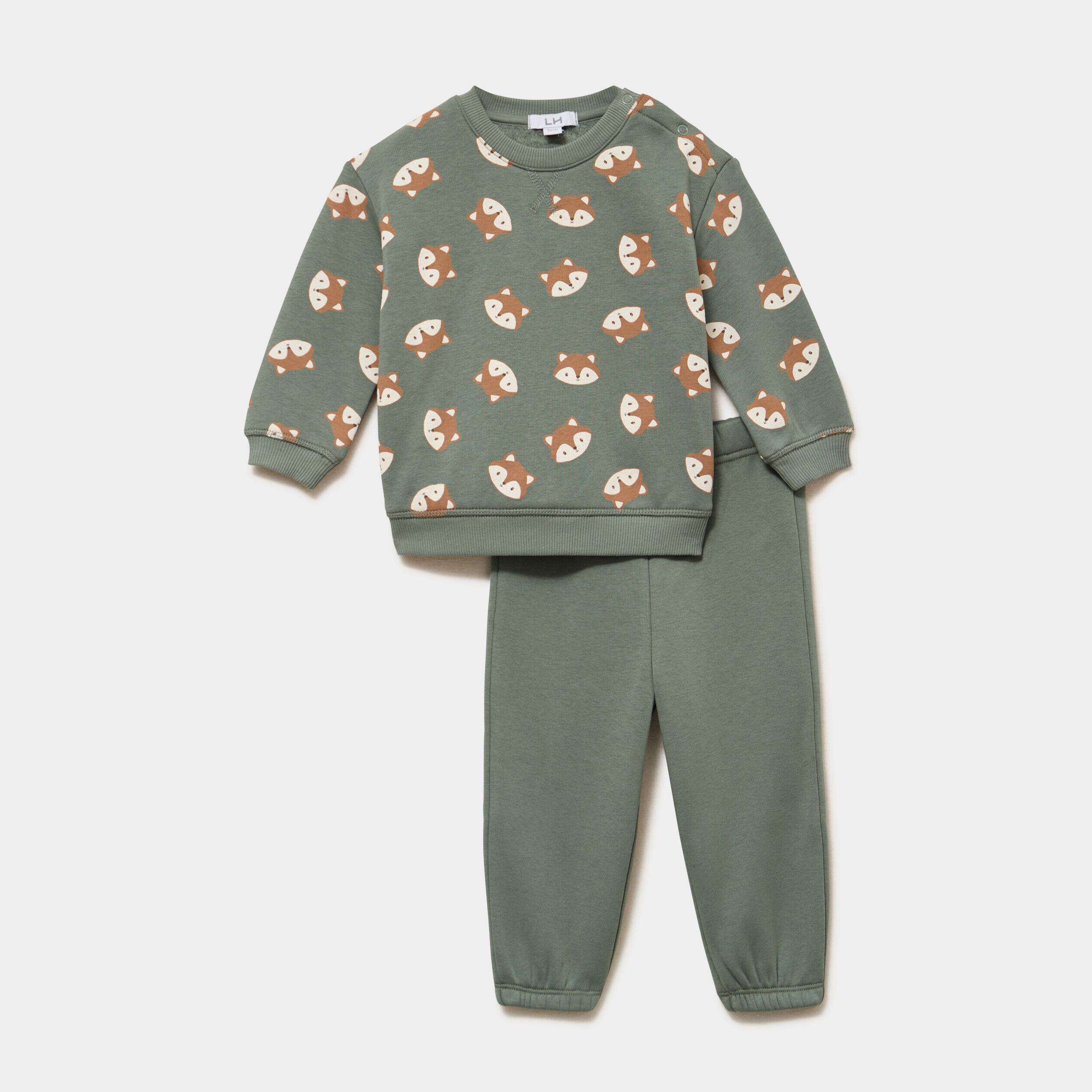 Ensemble 2 pièces sweat et pantalon vert kaki bébé garçon LH