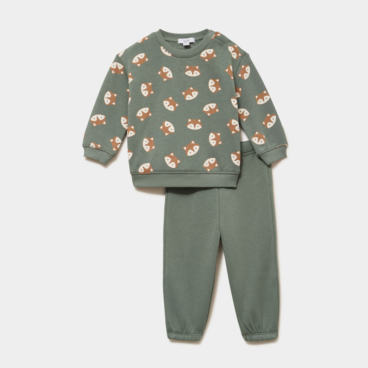 Ensemble 2 pi&egrave;ces sweat et pantalon vert kaki b&eacute;b&eacute; gar&ccedil;on