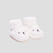Chaussettes d'intérieur tricotées ivoire bébé fille