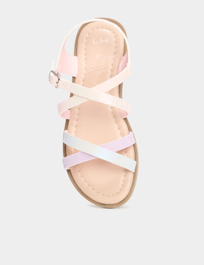 Sandales à brides croisées rose fille