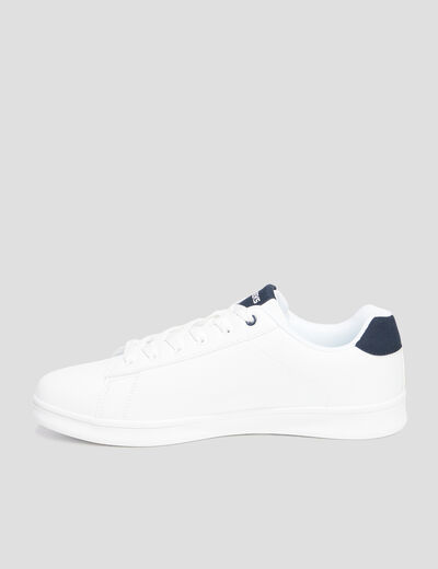 Tennis basses &agrave; lacets blanc homme