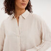 Chemise oversize lin m&eacute;lang&eacute; beige femme