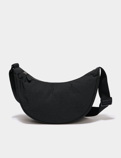 Sac banane en bandouli&egrave;re noir femme