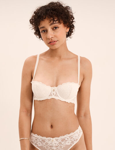 Soutien-gorge bandeau avec coques blanc femme