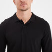 Polo manches longues en coton noir homme