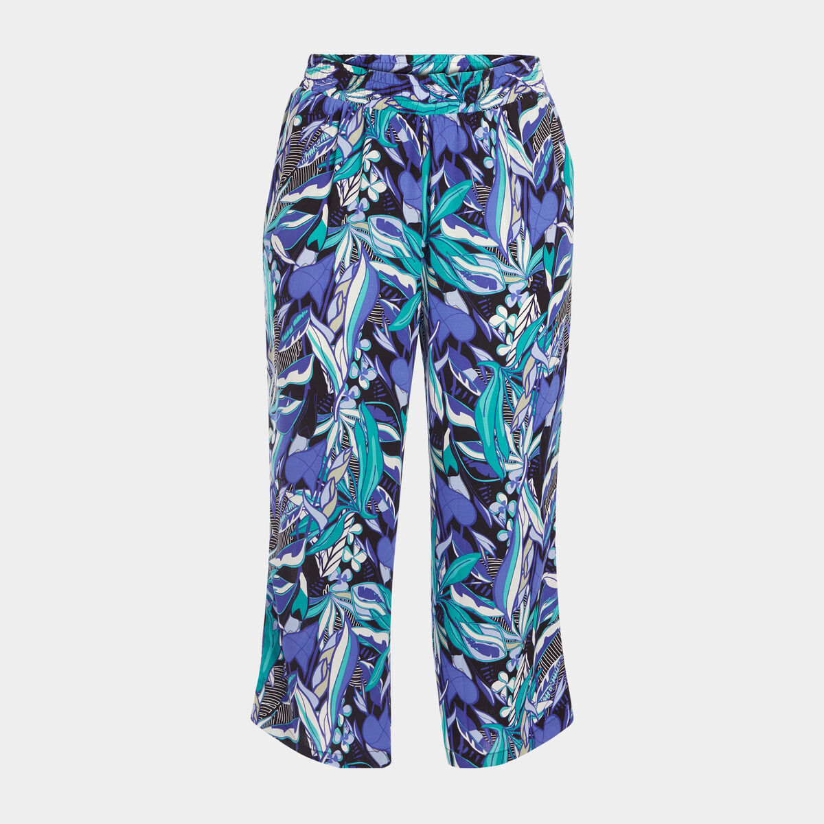 Pantalon large taille smockée noir femme grande taille