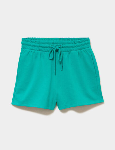 Short de jogging molletonn&eacute; ajust&eacute; bleu turquoise femme