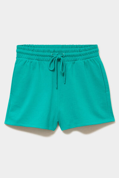 Short de jogging molletonn&eacute; ajust&eacute; bleu turquoise femme