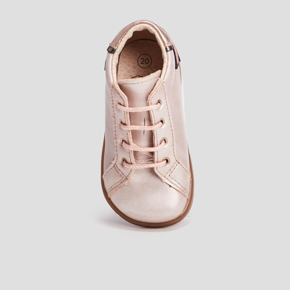 bottillons en cuir rose bebef Bottillons en cuir rose bébé fille