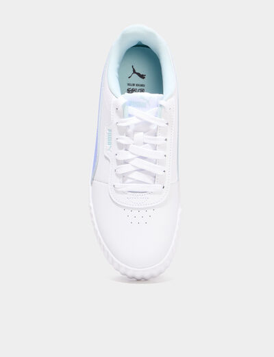 Tennis basses en cuir Puma Carina 3.0 bleu violet fille