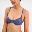 Soutien-gorge emboîtant dentelle bleu gris femme